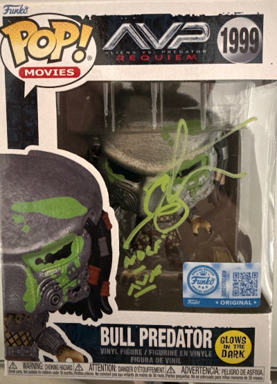 Ian Whyte as The Bull Predator "AVP" signed Funko POP Special Edition Green Blood #1999