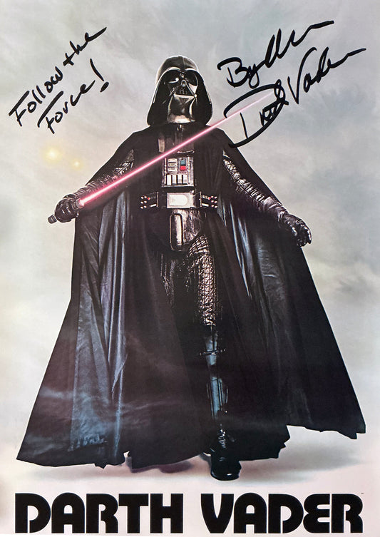 Bryce Eller "Star Wars Darth Vader" signed vintage Factors INC original poster from 1977 with QUOTE!