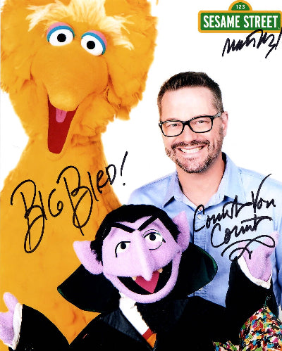Matt Vogel as Big Bird & Count von Count "Sesame Street" signed 8x10 photo